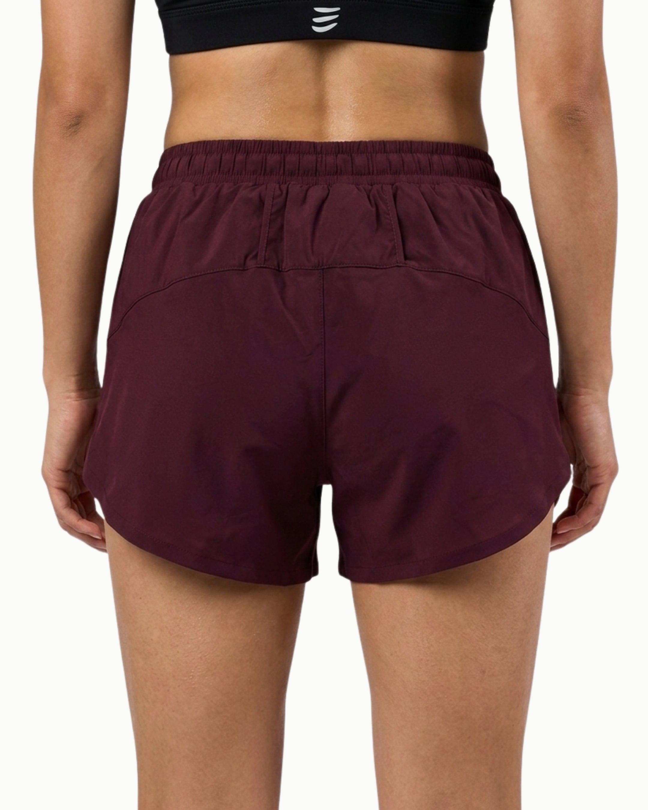 Women's Rhythm Short in Wine, back view
