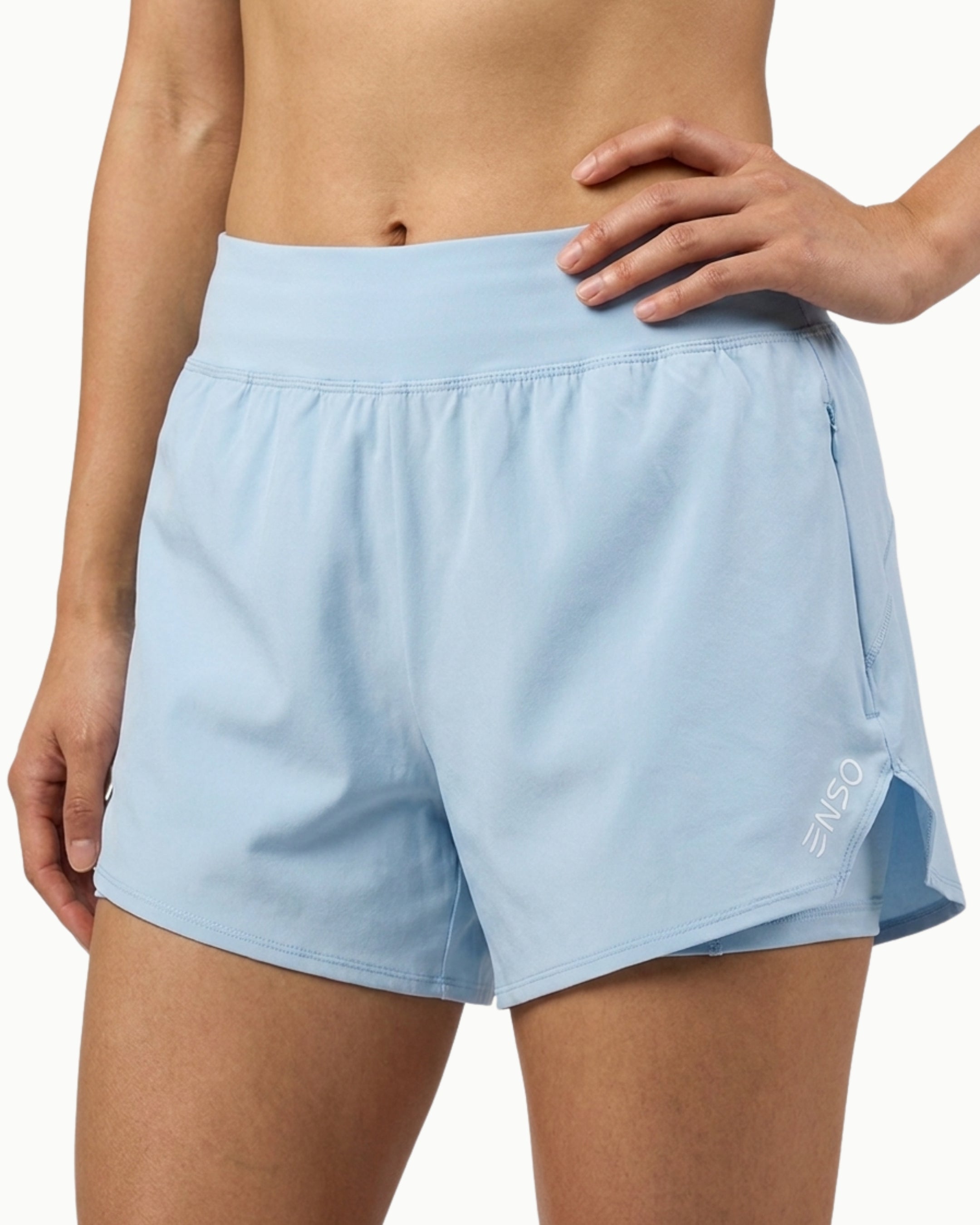 Women's Training Short in Ice, front view on model