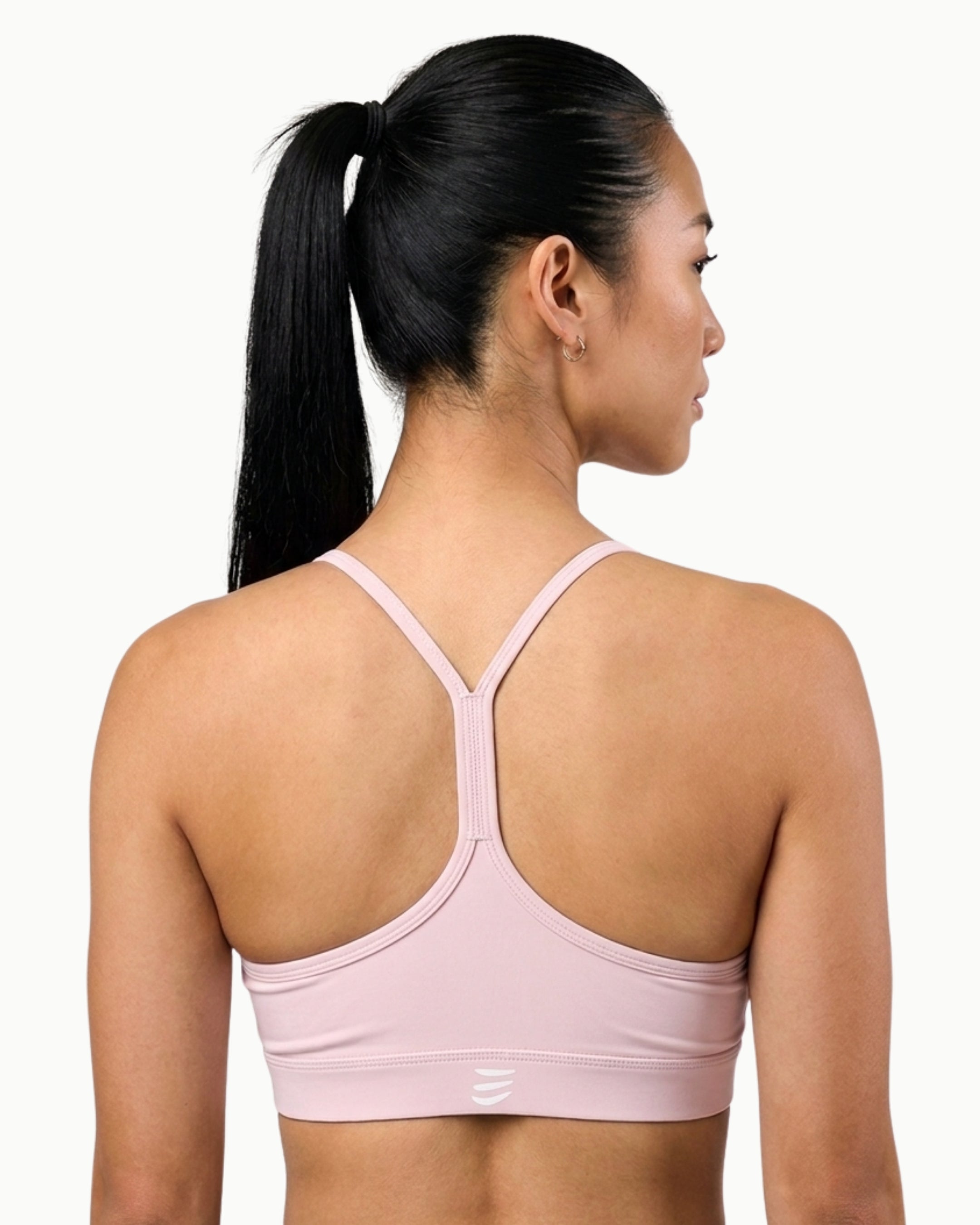 Women's Drift Bra in Marshmallow, back view on model