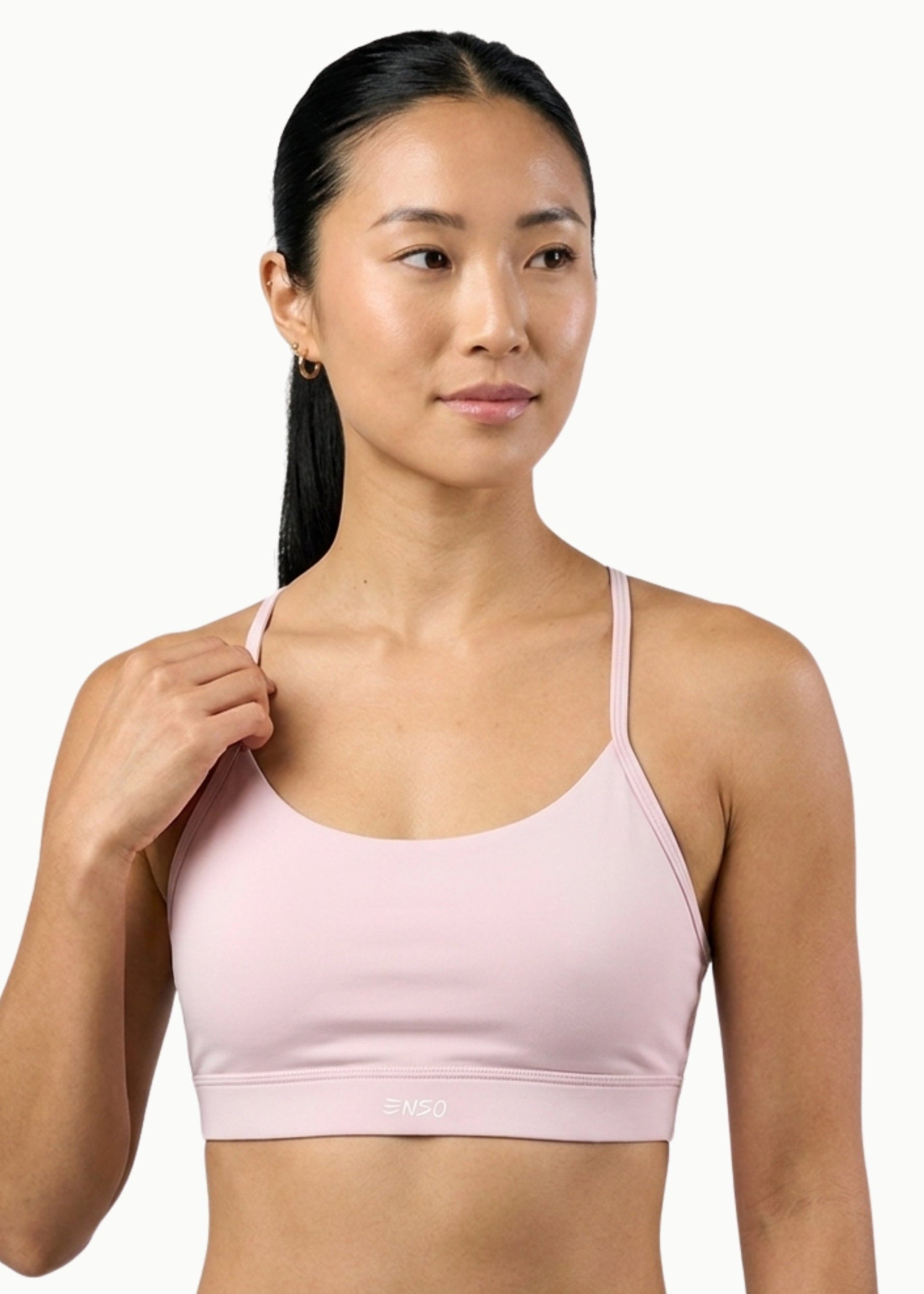 Women's Drift Bra in Marshmallow, front view on model