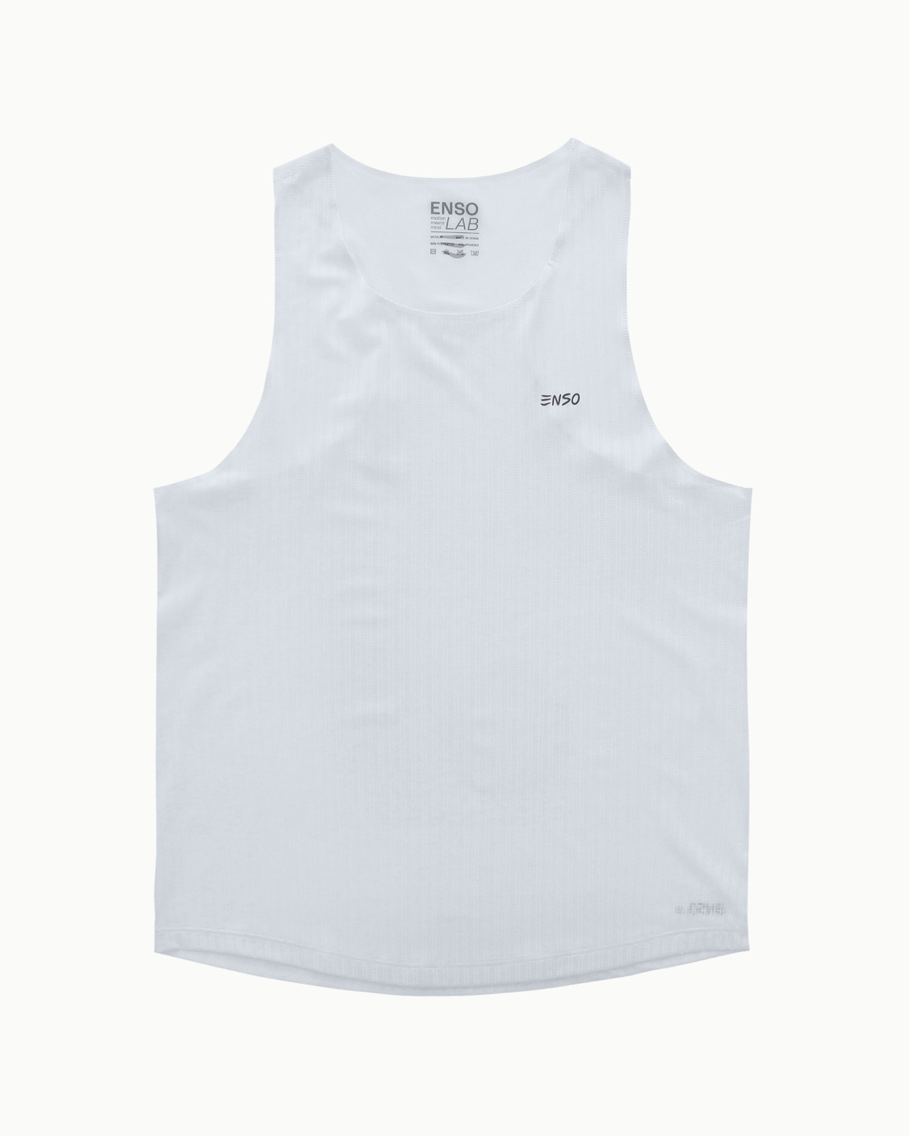 Men's Flow Singlet in White, flat lay