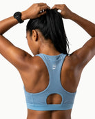 Women's Foundation Bra in Powder Blue, back view showing racerback pocket