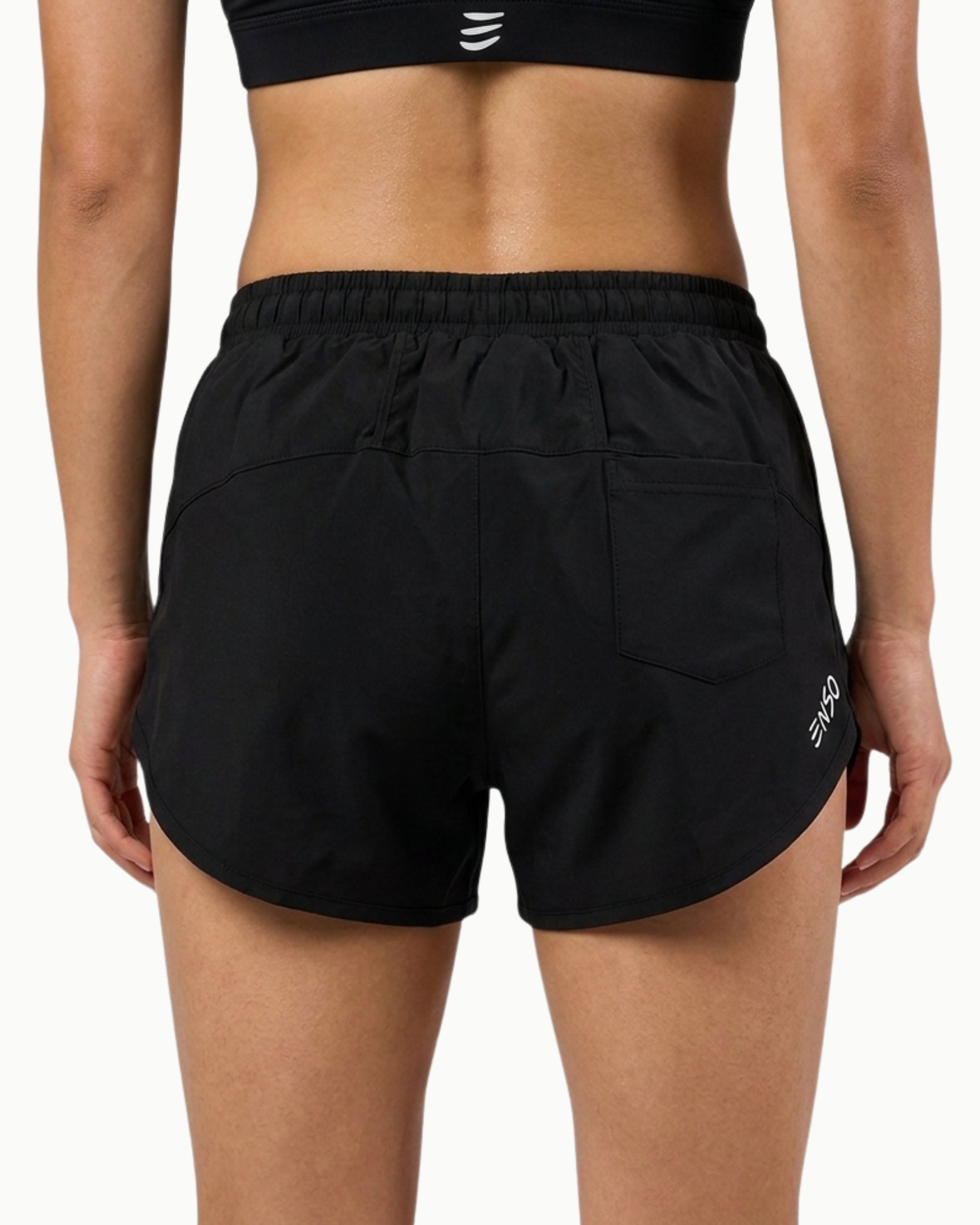 Women's Rhythm Short in Black, back view