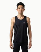 Men's Stride Singlet in Black, front view on model
