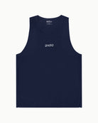 Men's Stride Singlet in Navy, flat lay front