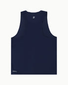 Men's Stride Singlet in Navy, flat lay detail of bonded seamless construction