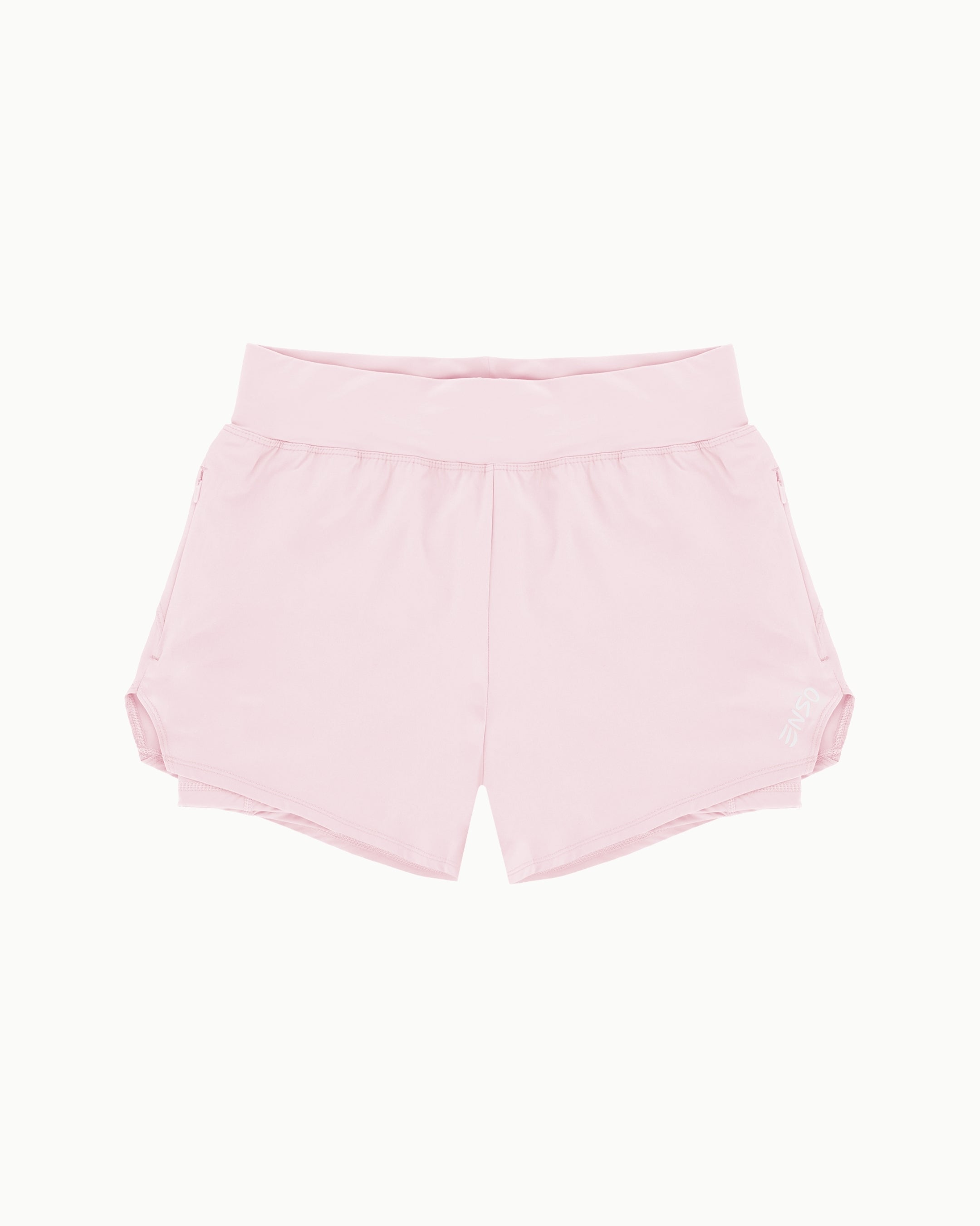 Women's Training Short in Marshmallow, flat lay front